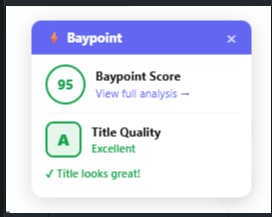 Extension badge showing Grade A — Excellent title quality