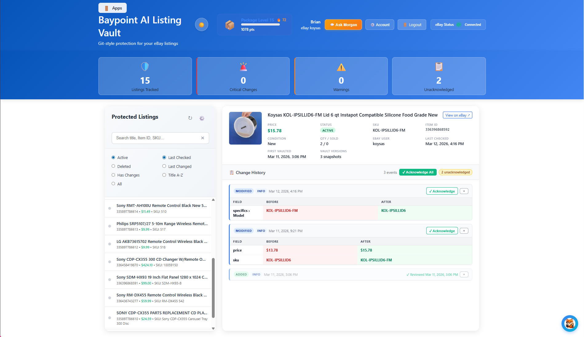 Listing Vault - Change Detection